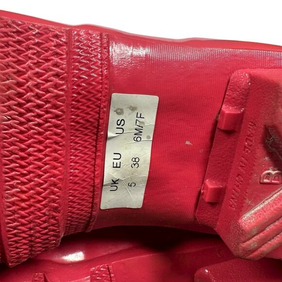 Hunter Original Tall Gloss Rain Boots Pink Womens Size 7 US / 38 EU Waterproof - Picture 8 of 10